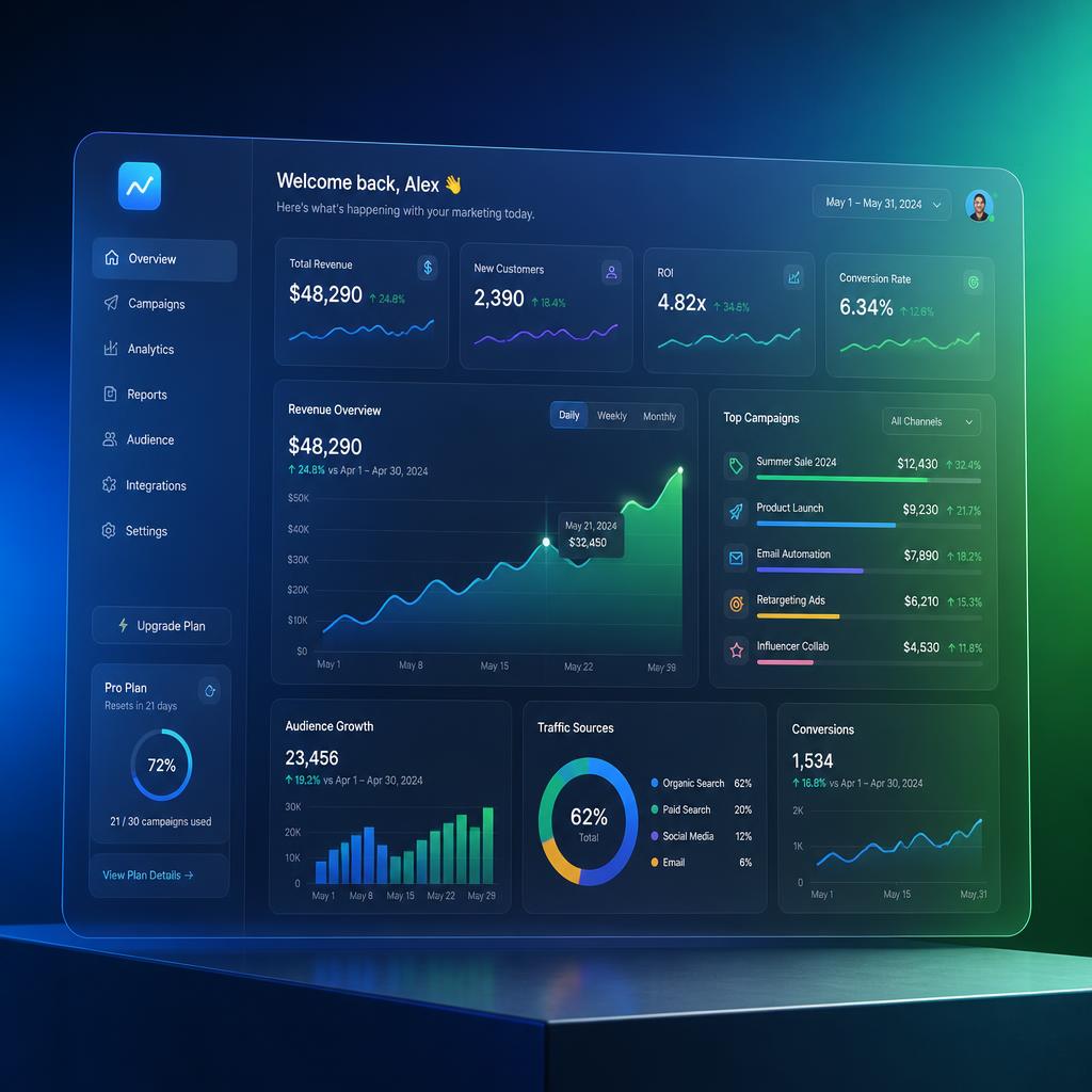 AI marketing analytics dashboard